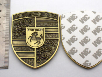 Porsche Crest Metal Enamel Car Emblem 3 Inch Tall Sticker B
