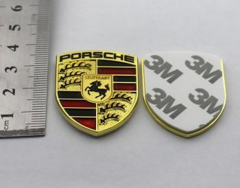 Porsche Crest Metal Enamel Car Emblem 1 1/2 Inch Tall Sticker - Image 3