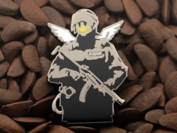 Banksy Graffiti Art Lapel Pins Smiley Angel Copper Pin